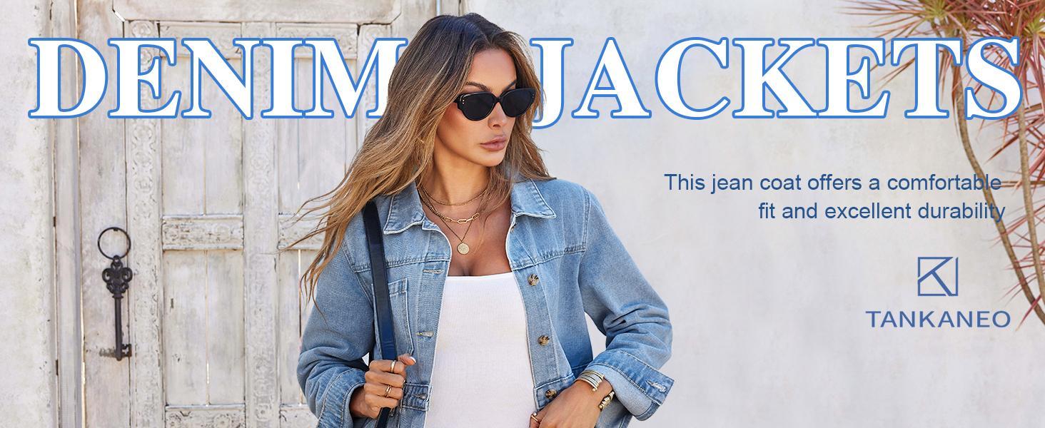 Imily Bela Womens Oversized Denim Jacket Distressed Button Down Boyfriend Jean Jackets 2025 Trendy Shacket