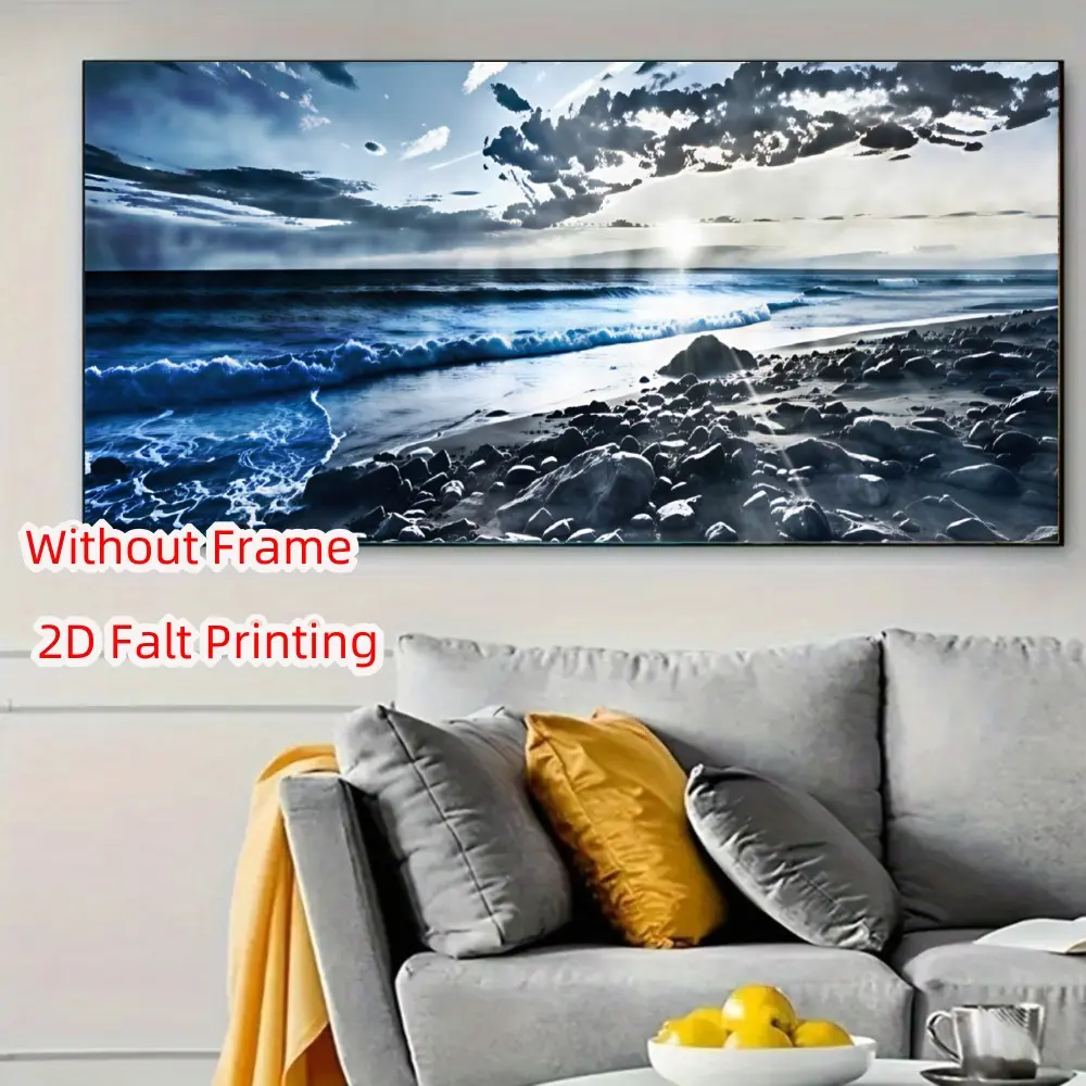 Large Beach Scene Diamond Painting Kit, Adult DIY 5D Diamond Art, Home Wall Decor, Beginner Friendly, Full Round Diamonds, Unframed