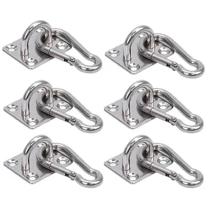 6 Sets 304 Stainless Steel Eye Bolts, 800 Lbs Load Capacity, Rust Resistant, Easy Installation, Hammock Swing Plant Hanger Kit