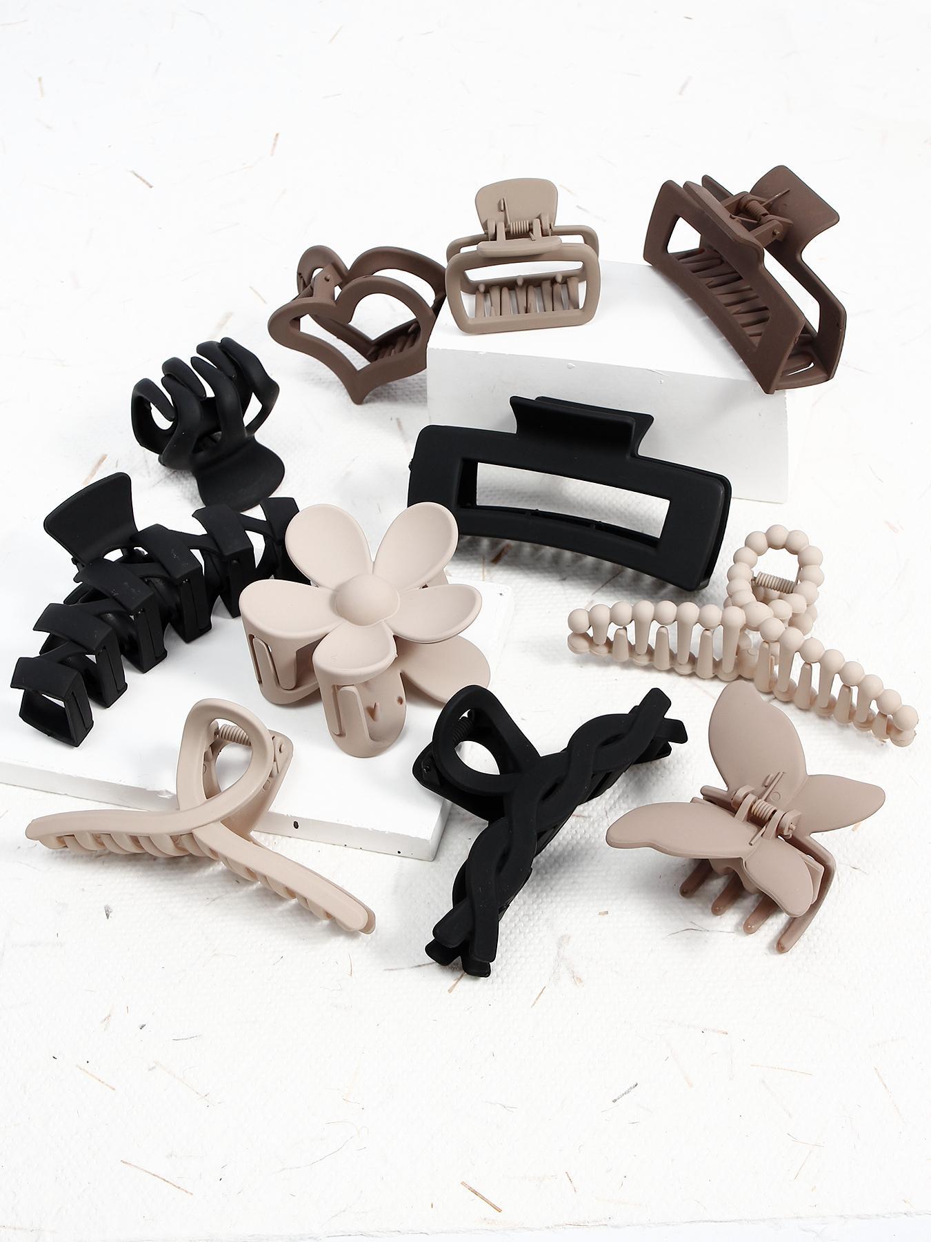 Women's Elegant Flower & Heart & Butterfly Design Hair Claws, 11pcs/set Trendy Mixed Style Non-slip Hair Claws, Casual All-match Hair Accessories for Women & Girls, Hairstyle Ideas, Flower Hair Clip, Prom Mom Hair Clip