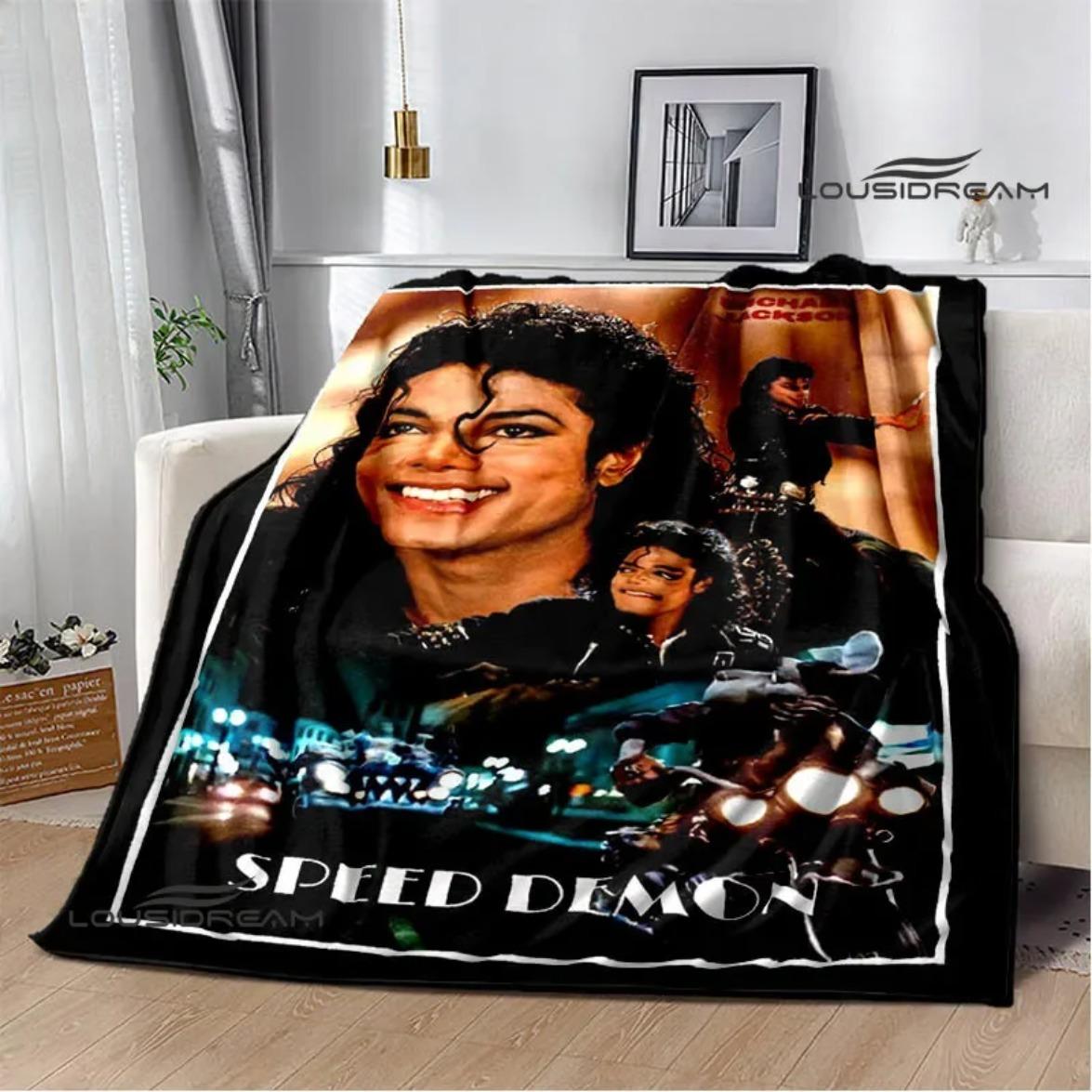Michael Jackson retro Print blankets Picnic blanket Flannel blanket Soft Cozy Blanket Travel Blankets bed linings Birthday Gift