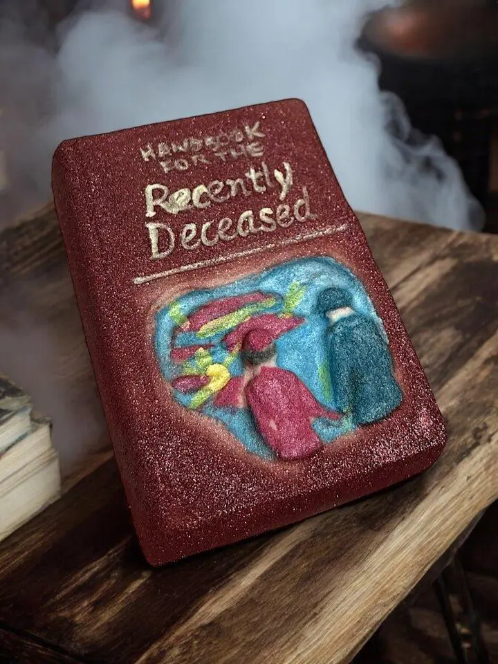 Beetlejuice Inspired Handbook for the Recently Deceased Bath Bomb with Tropical Berries Hibiscus and Exotic Musk Fragrance