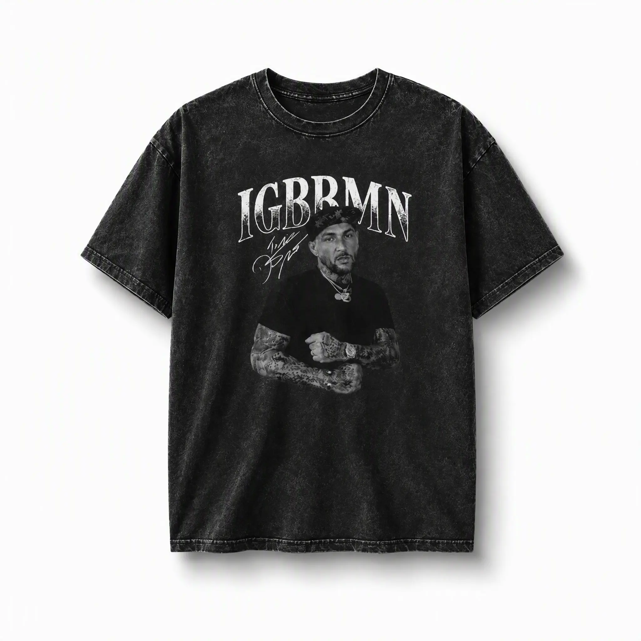 Men's Dustin Poirier IGBBMN Casual Classic Denim Personalized T-Shirt - Vintage Sports Humor Meme Tee, Office Summer Cotton Oversized Round Neck Short Sleeve Gift for Enthusiasts