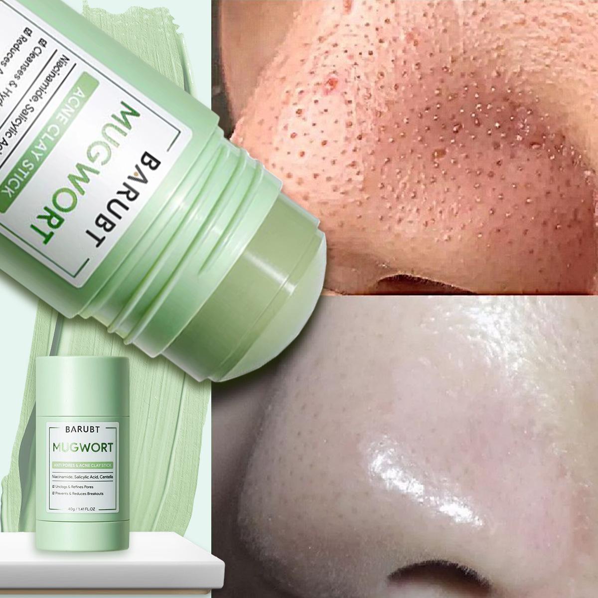No More Messy Clay Masks!  Mugwort Mask Stick – Swipe, Wait, Wash Off, See Blackheads Gone, Gentle & Soothing, Pores Look Tighter in 1 Week