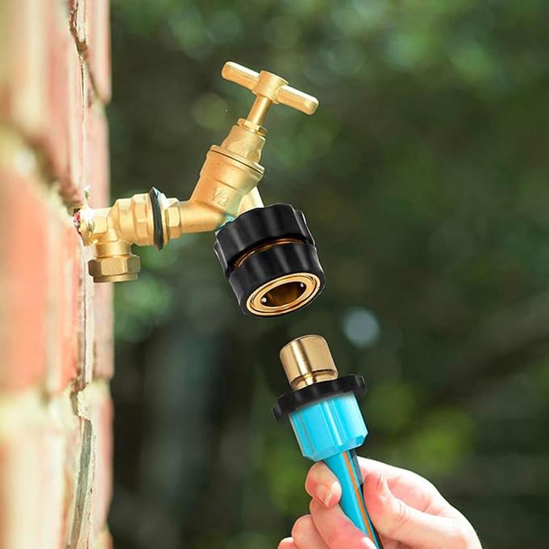 Garden Hose Quick Connector, 3/4 Inch Male and Female Garden Hose Fitting Quick Connector Rubber Washers Leak Proof Durable Aluminum, 6 Set