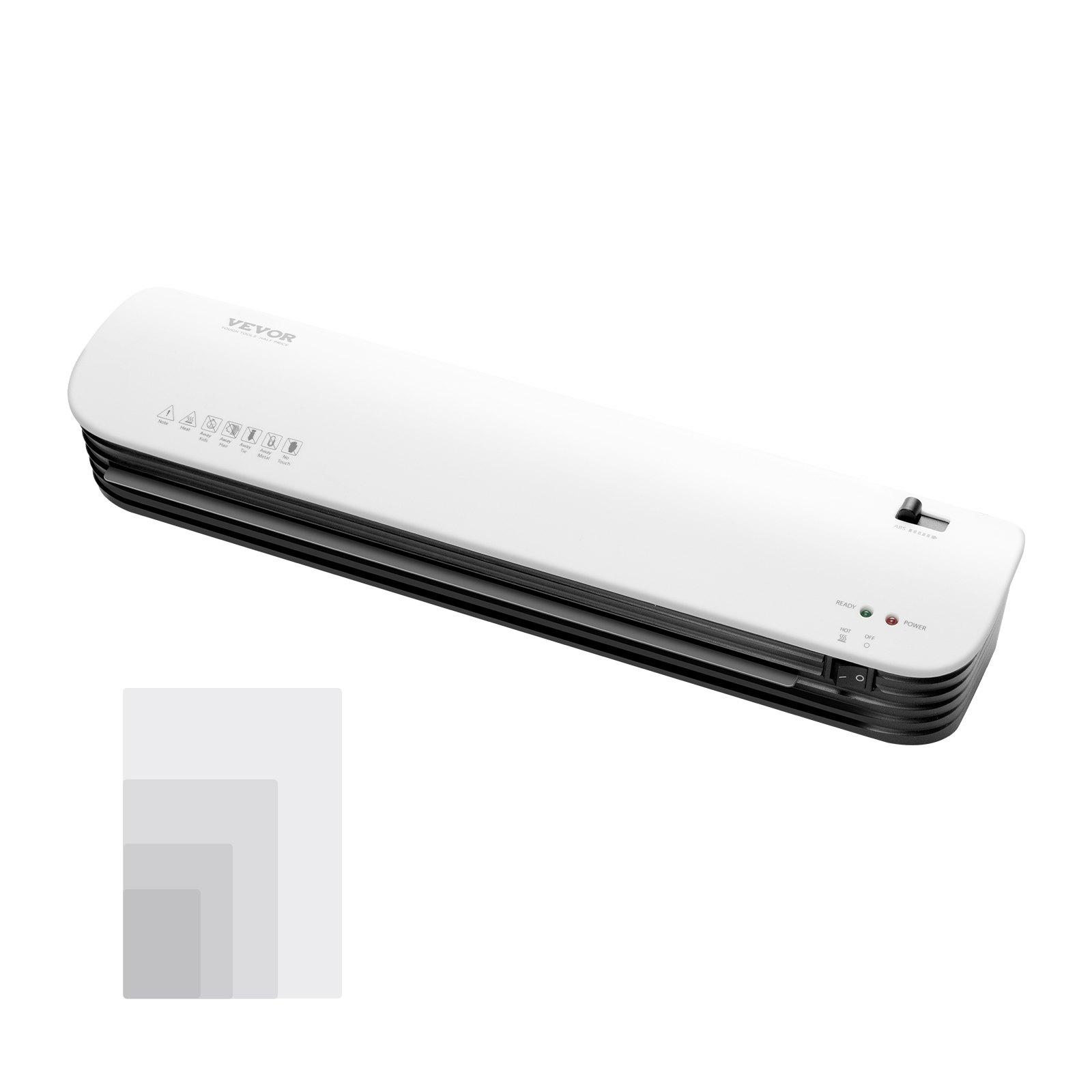 【FathersDayGift】 VEVOR Laminator Machine, Thermal Laminator for Max A3 Paper Size, 2-3 min Quick Warm Portable Laminator, 3-5 mil Thickness, Ideal for Home, Office, Business, or School Supplies, White + Black