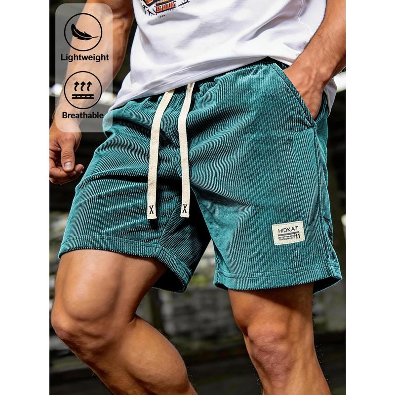 Men's Casual Corduroy Shorts, Retro Streetwear Style with Lightweight Breathable Fabric, Elastic Drawstring Waist, Loose Fit Knee-Length Summer Shorts, Perfect for Beach, Hiking, Outdoor Activities, Commuting and Everyday Casual Wear
