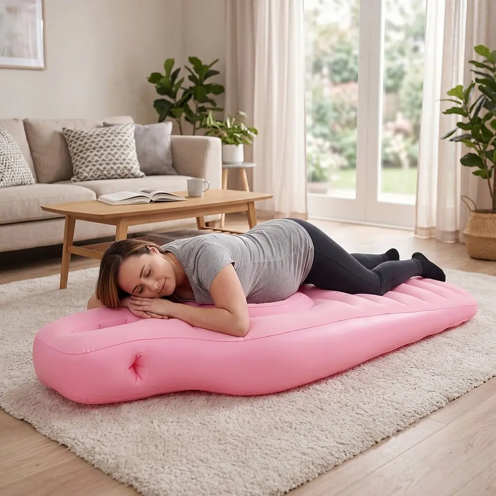 1pcs Inflatable Pregnant Body Pillow, Head Abdomen Leg Support, Portable Pregnancy Air Mattress, Side Sleeping Comfort, Full Body Support, Maternity Supplies