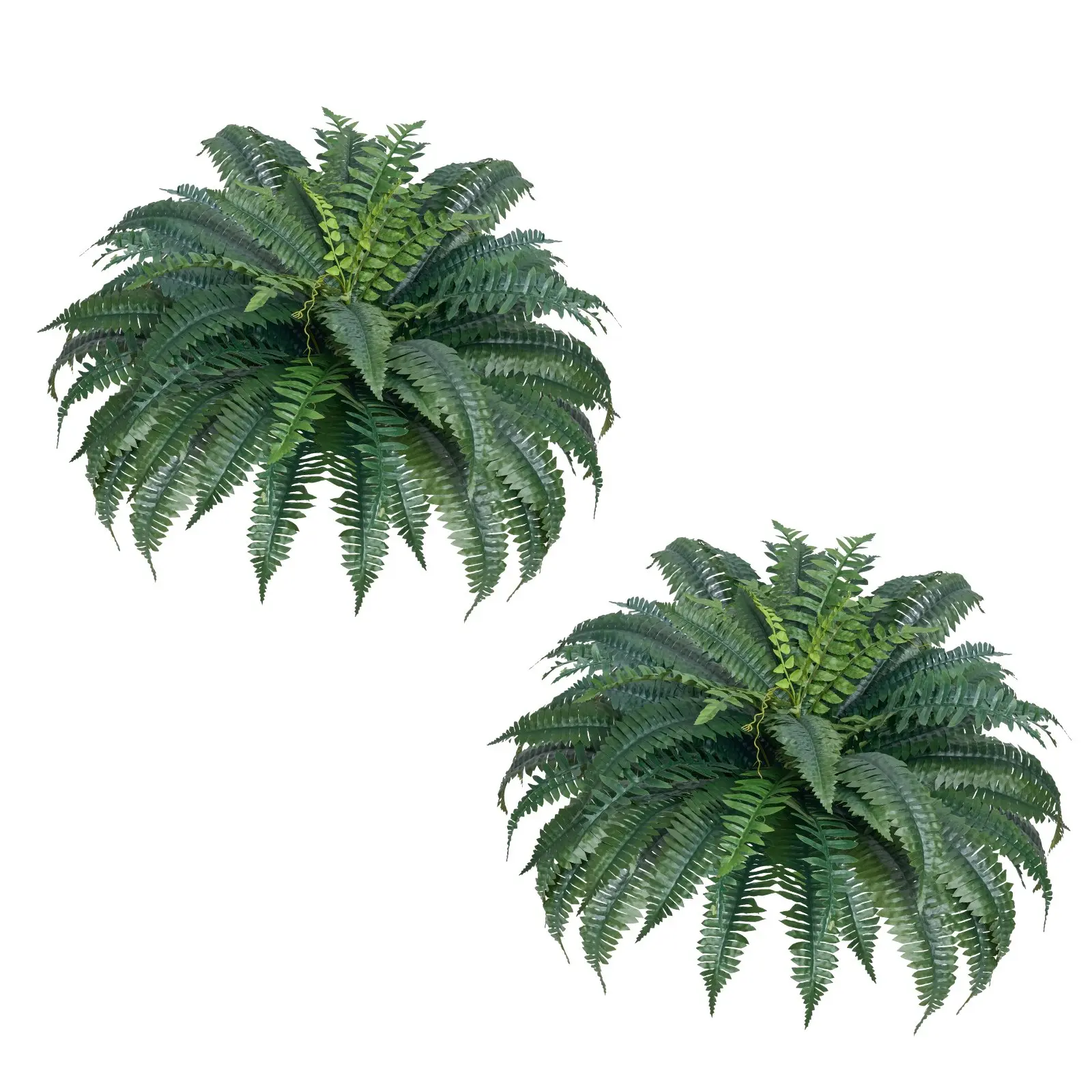 VEVOR Artificial Ferns 2 Pcs, Natural Spread Diameter 43-47 Inch, Large Hanging Artificial Boston Ferns, Fake Plant Wall Decor with 50 Branches, Faux Fern for Home and Office (Flowerpot Unincluded)