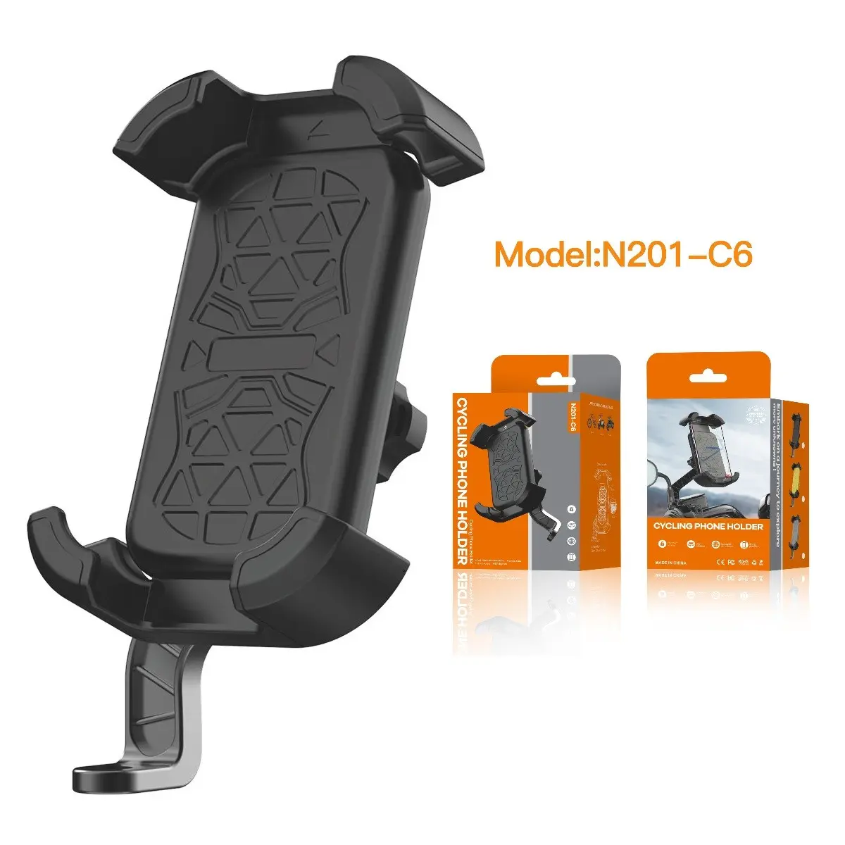 Motorcycle Phone Holder, Bike Phone Mount, Rearview Mirror Clip, Scooter Phone Stand, Compatible with iPhone 17 Air Pro Max, 16, 15 Plus, S20, 4.7-6.8 Inch Smartphones