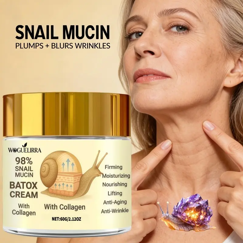 98% Snail Mucin Face Cream, & Hydrating, Contains Retinol, Collagen, Hyaluronic Acid, Vit C&e, Smooths & Tightens Skin, Skincare Product