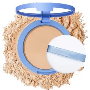 Oil Control Matte Pressed Face Setting Powder, Smooth Flawless Waterproof Long Lasting Finishing Makeup, Cruelty Free Lightweight Cosmetics 0.35Oz (#2-NATURAL BEIGE)