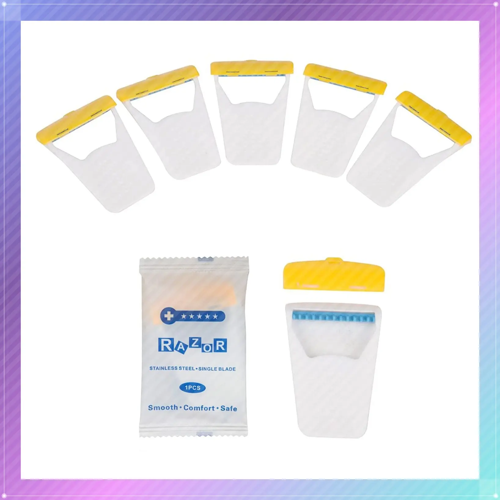 50Pcs Portable Disposable Razors, Individually Packaged Dry/Wet with Protection Cap, Stainless Steel Single Blade Hair Removal Razors for Women Men, Home & Summer TravelGift
