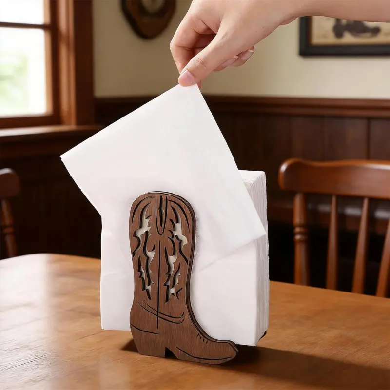 3D1 set of western cowboy boot shaped napkin holder, cowboy napkin holder table decor, western cowboy boot decoration suitable for bedroom, kitchen, party and table centerpiece
