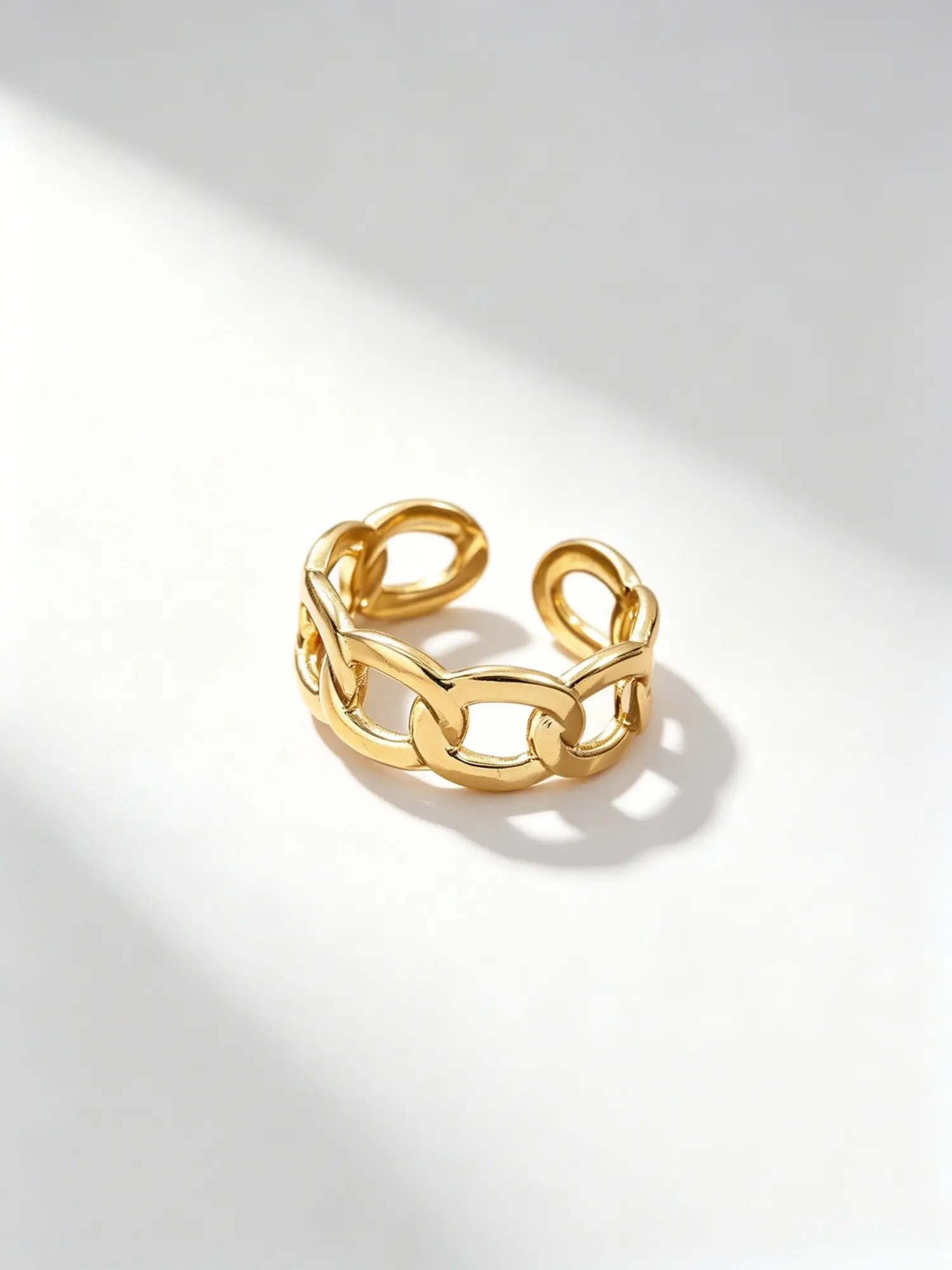 1pc Fidget Interlocking Chain Ring Waterproof Non Tarnish Stainless Steel Open Adjustable Ring Two Tone Gold Silver Spinning Jewelry for Women Men Daily Party Birthday Gifts Chic Chain, Finger Rings