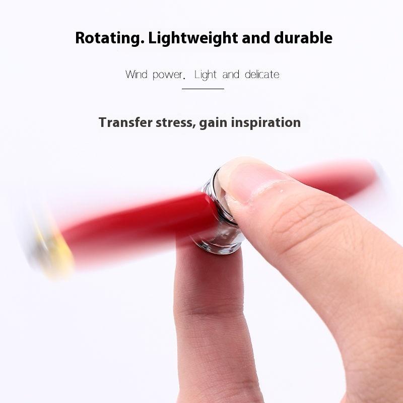 Fidget Spinner Pen Metal Ballpoint, Stress Relief Rotating Pen with LED Light, Creative Gift Pen for Students Office Writing Toys