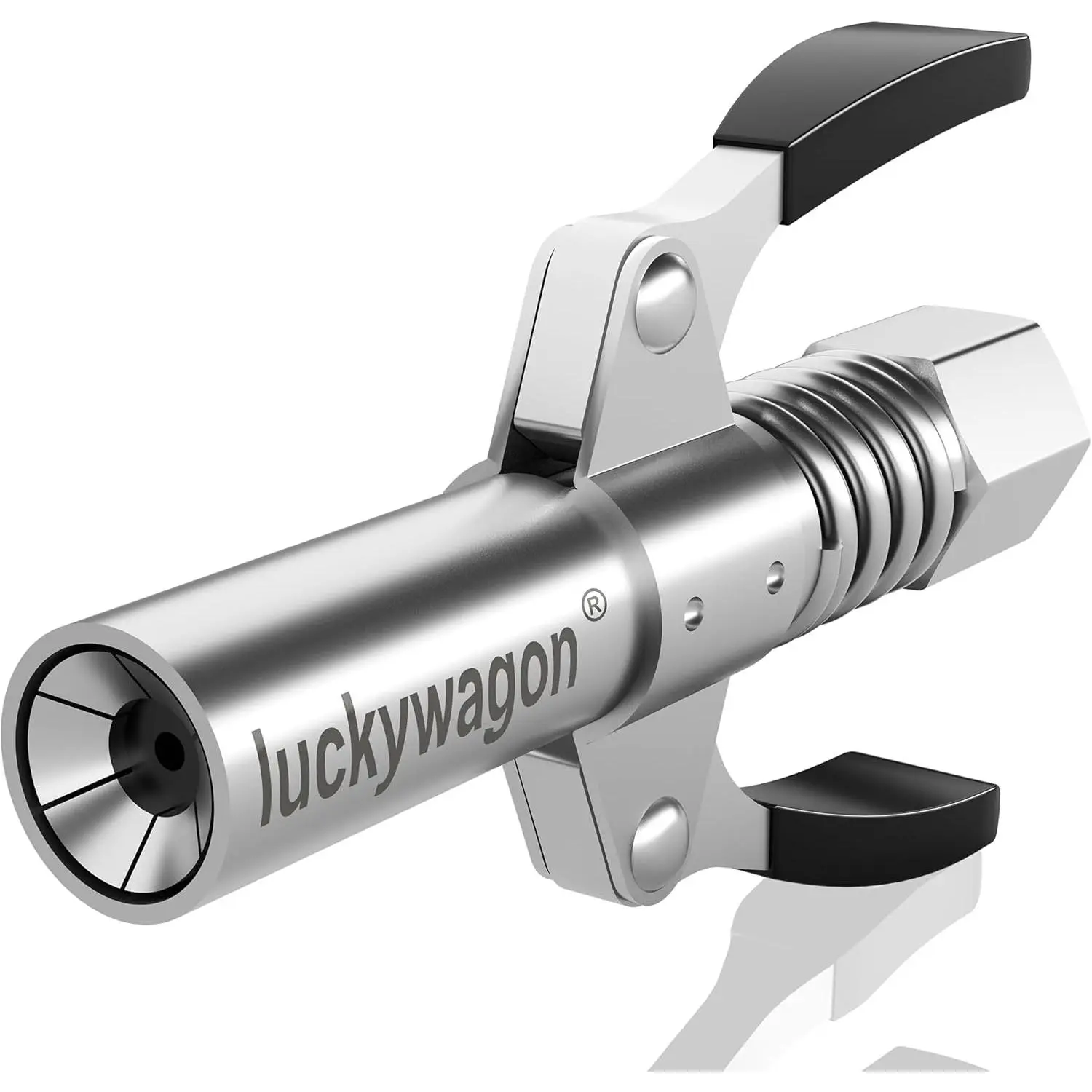 Gun Coupler Gun Tips with Non-Slip Handle, High Pressure Quick Release Coupler, 6-Jaw Lock-on Zerk Fittings Compatible with All Guns