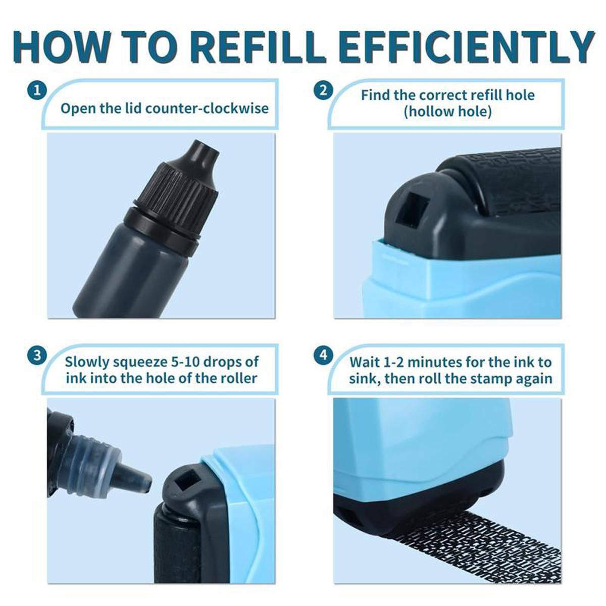 Identity Theft Protection Roller Stamp for Prevent Address Leakage, 1 Count Confidential Roller Stamp, Anti Theft, Privacy & Security Stamp, Designed for ID Blackout Security, Hiding Sensitive Information