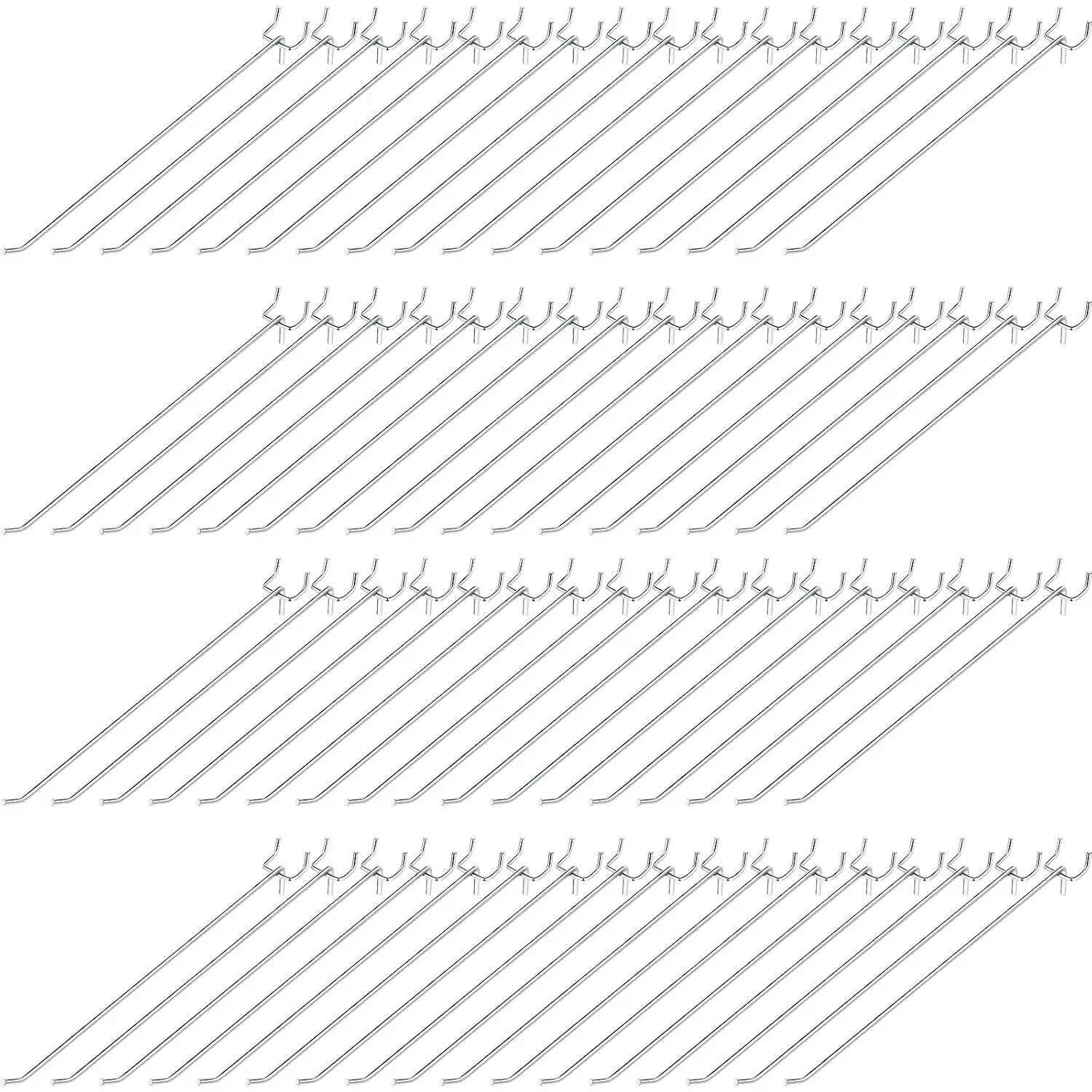 100 Pack Peg Board Hooks Stainless Steel Pegboard Hooks Shelving Display Hanging Peg Board Holders for 1/8 and 1/4 Garage Storage Tools Organizer(12 inch)