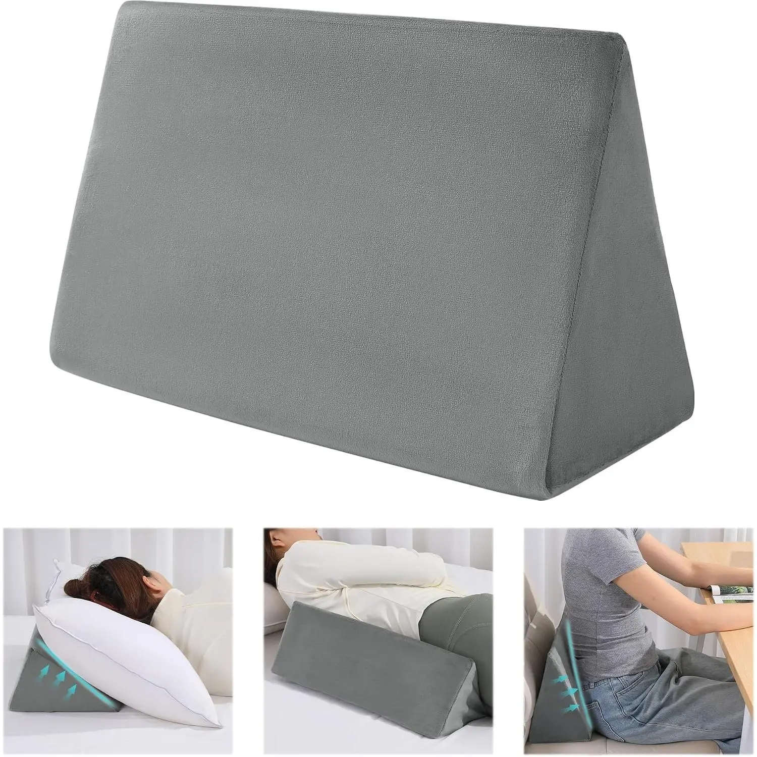 Small Wedge Pillow for Side Sleeping, Premium Foam Bed Pillow for Side Sleeping,Triangle Wedge Pillow for Leg Elevation,Yoga,Reduce Back Pain