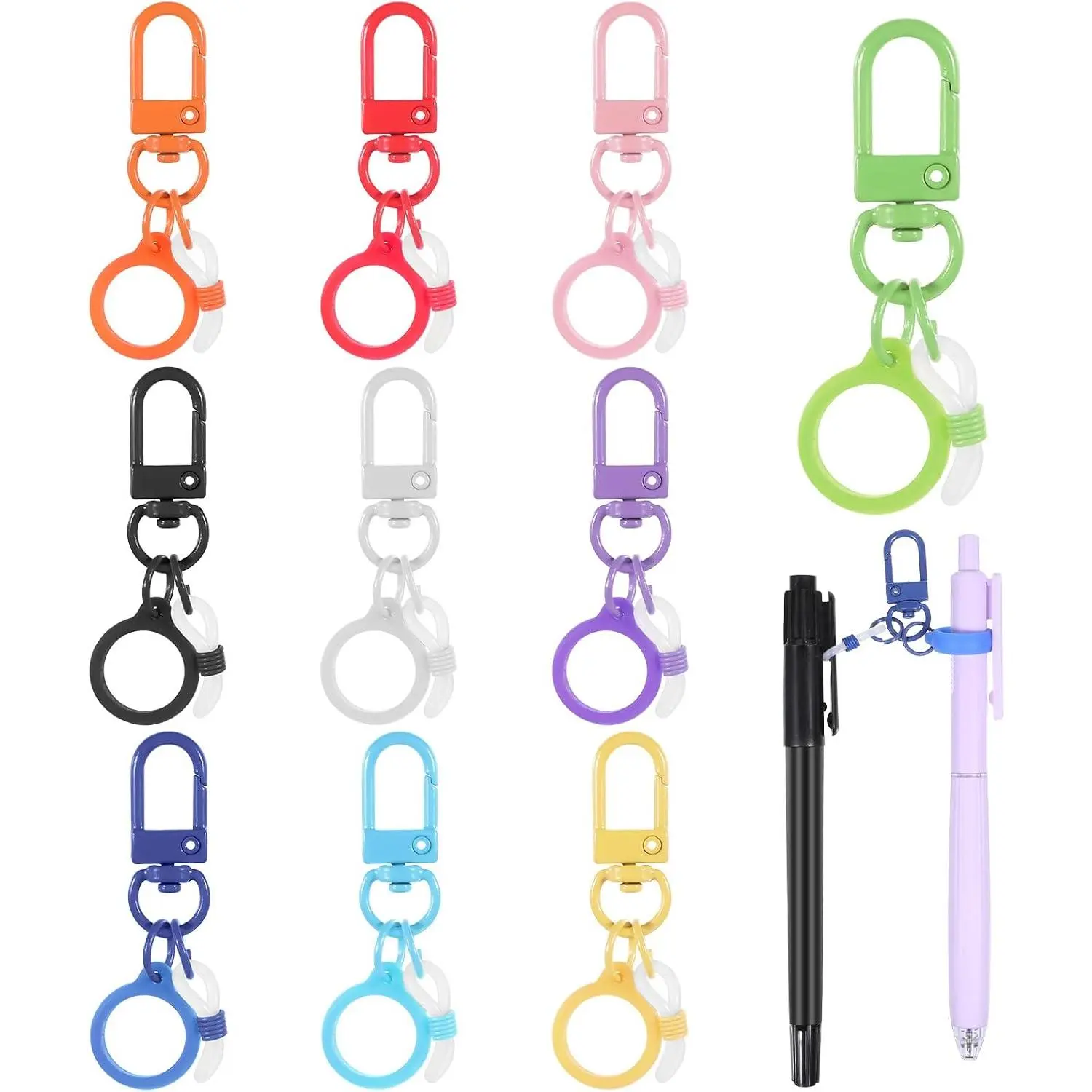 Mini Coloured Pen Clips, 10 count Nurse Badge Reel Accessory with Lobster Clasp, Retractable Holder for , Pen Converter,  Pens Holder for Lanyard, Nurse, Teachers, Office