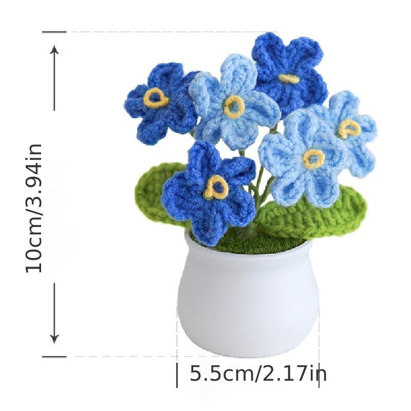 Cute Flower Design Crochet Plant (1 Count), Handmade Crochet Flower, Decorative Flower for Home Party Wedding, Artificial Flower Plant, Crochet Artificial Flowers, Artificial Flower Decoration, Flower Design Decorations