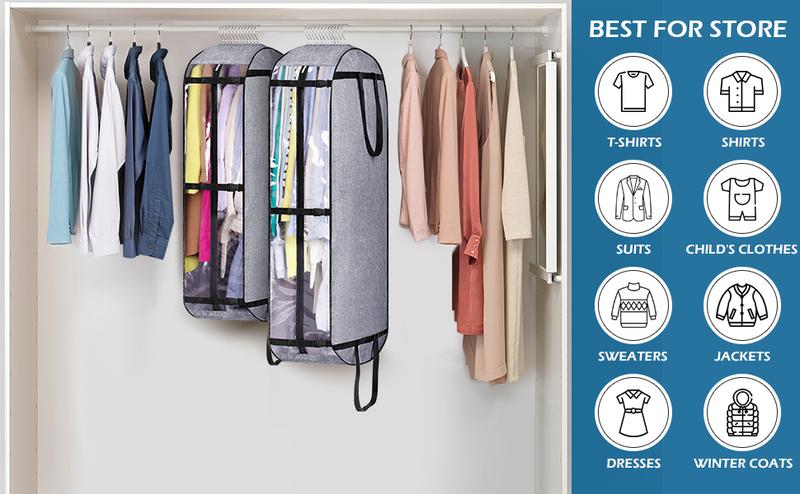40" Garment Bags for Travel Moving Bags Heavy Duty Hanging Bags for Clothes Sturdy Oxford Fabric Travel Suit Bags for Closet Storage Suit Covers for Men Women