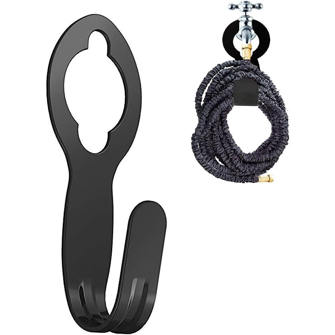 Heavy Duty Steel Hose Holder - Rust Resistant, Supports 110lbs for 50ft/25ft Expandable Hoses, Outdoor & Portable Garage Storage
