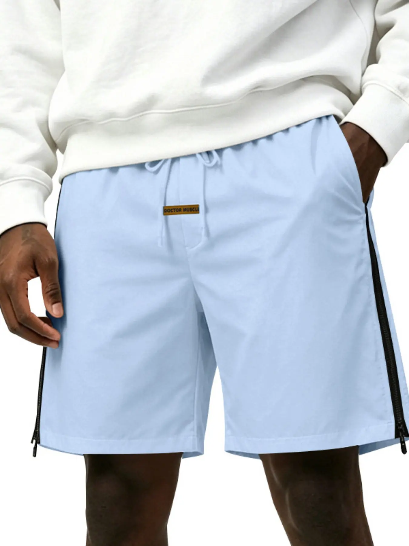 Men's High Street Trendy Lazy Skateboard Versatile Loose Side Zipper Gym Shorts, Comfortable and Stylish Athletic Wear