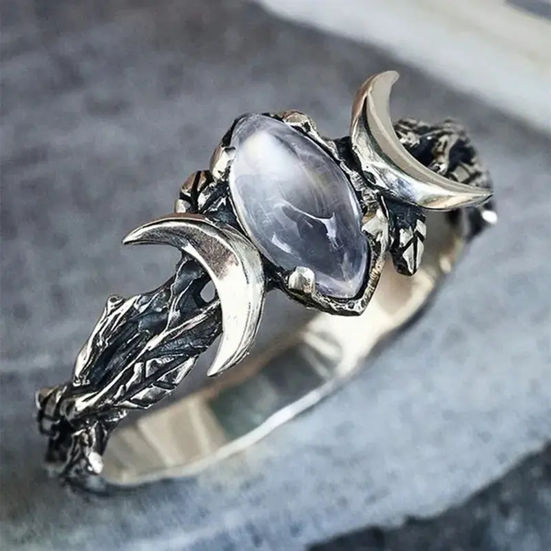 1 Pc Fashion Faux Moonstone Ring Beautiful Rings Elegant Fashion Rings For Women For Anniversary Party Jewelry Valentine's Day Gift
