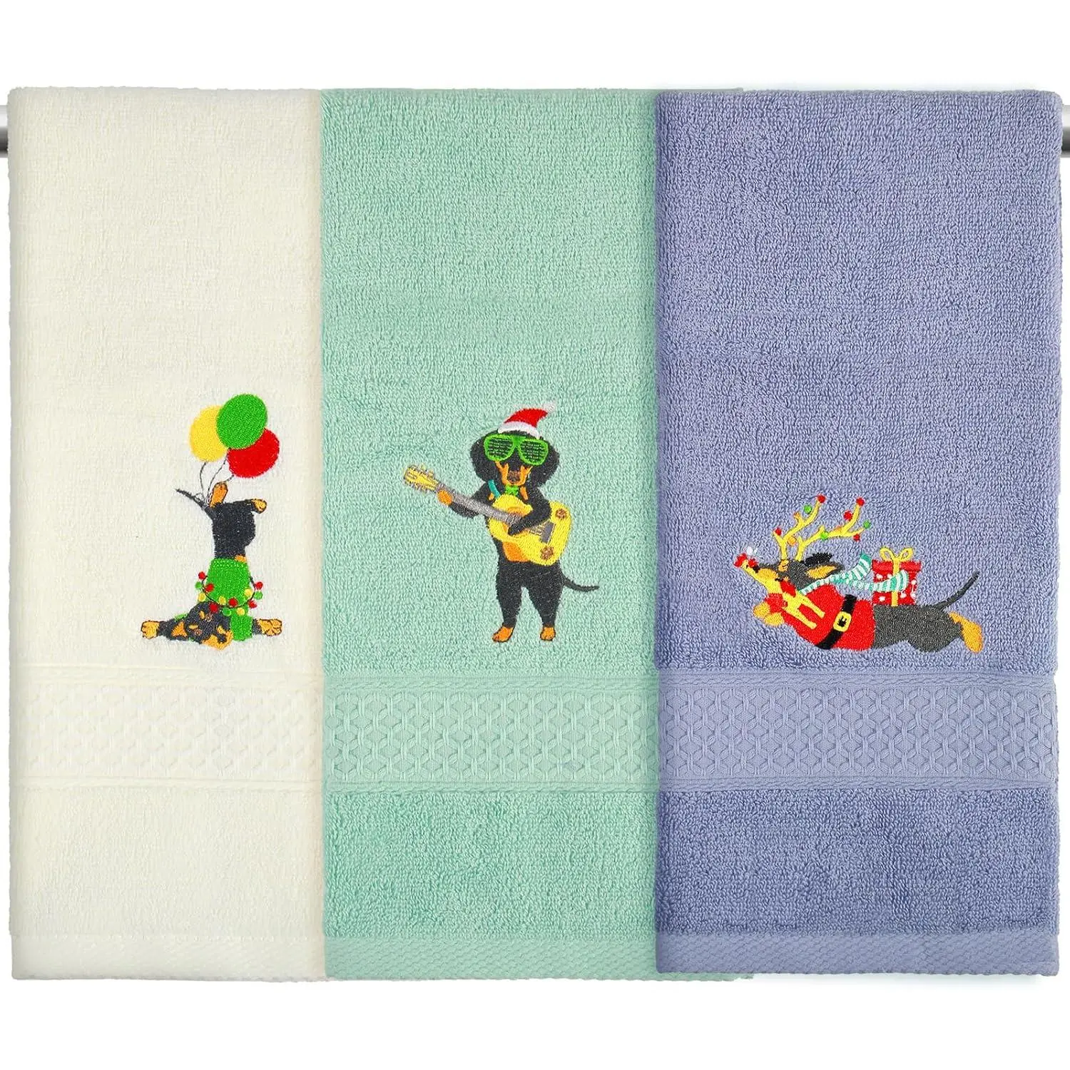 Funny Dachshund Gifts Bathroom Hand Towels 3 count, Weiner  Gifts for Women Hand Towels for Bathroom, Gifts for Dachshund Lovers, Weiner  Decor