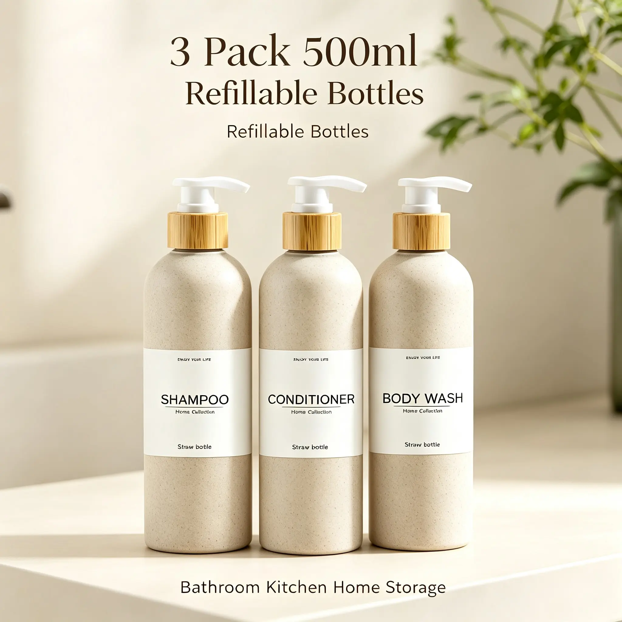 3pcs 500ML Soap Dispenser Bottles, Reusable Leak-Proof Travel Containers, Ideal for Bathroom, Kitchen, Dorms, On-The-Go Use
