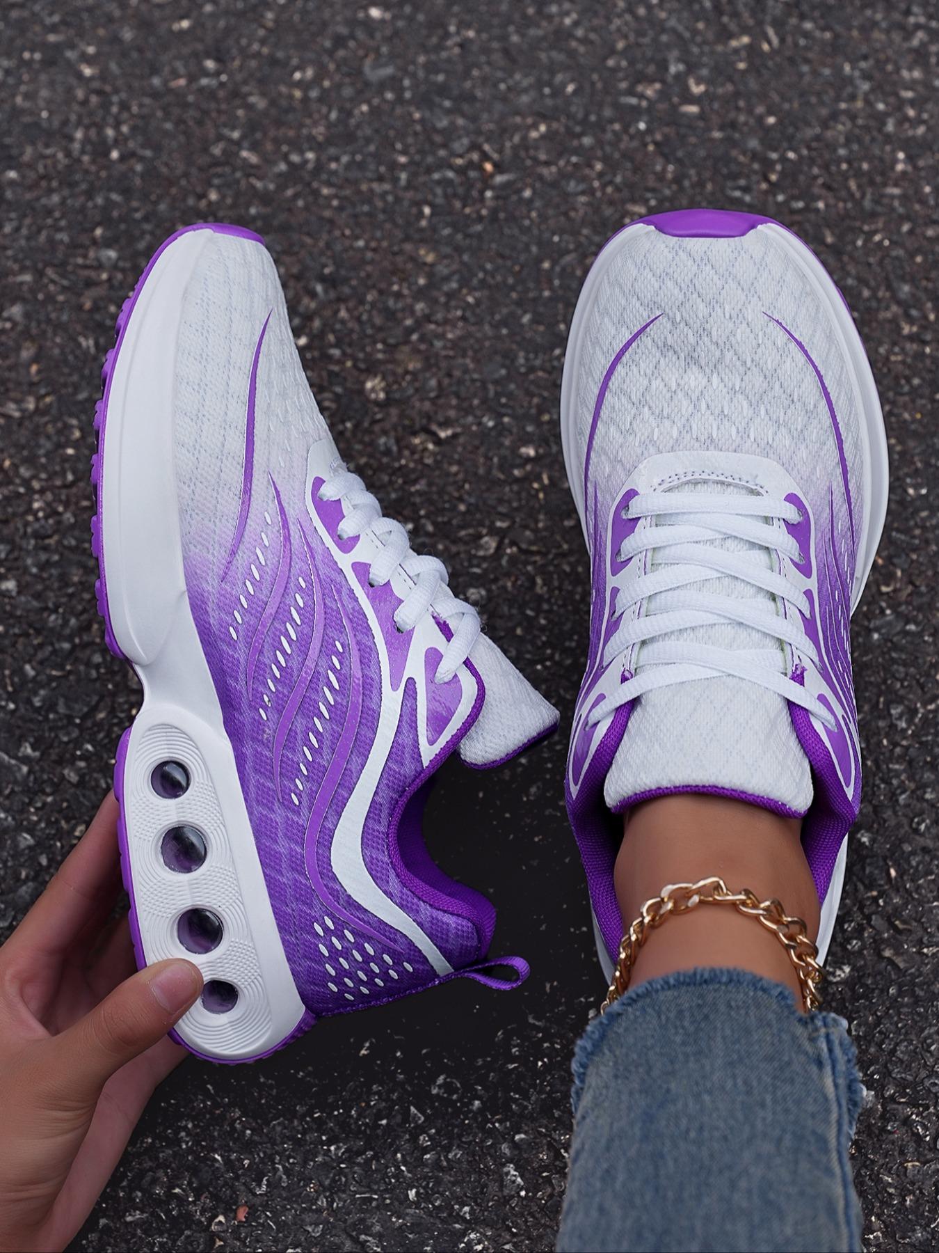 Women's Ombre Print Lace Up Running Shoes, Runner Athletic Shoe, Sporty Running Shoes, Casual Breathable Comfortable Sports Shoes, Female All-match Round Toe Shoes for Daily Wear