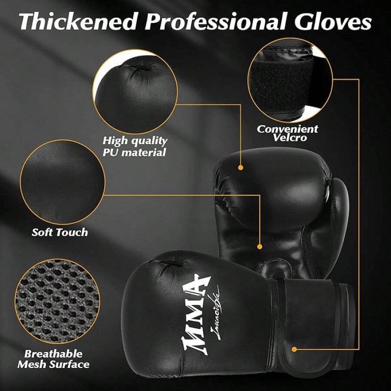 Hanging Punching Bag For Adults, 4FT PU Heavy Bag Boxing Training Equipment With 12OZ Gloves, Reflex Ball, Wristband, Kicking Bag Boxing Set For Training Karate Kickboxing Home Gym(Unfilled)