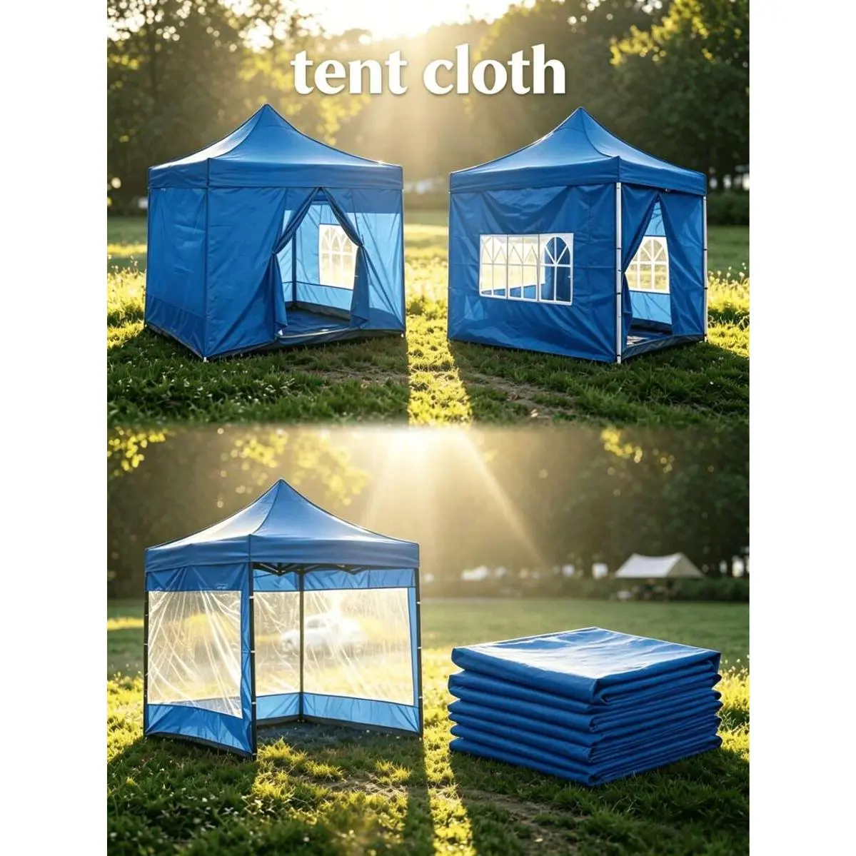 2x3m/6.6x10ft Windproof Sun Shade Canopy Tent, Includes 1pc Side Wall Cloth, Made Of Thickened Waterproof Oxford Fabric, UPF 50+ Sun Protection, Excludes Frame And Top Canopy Cloth, Camping Equipment