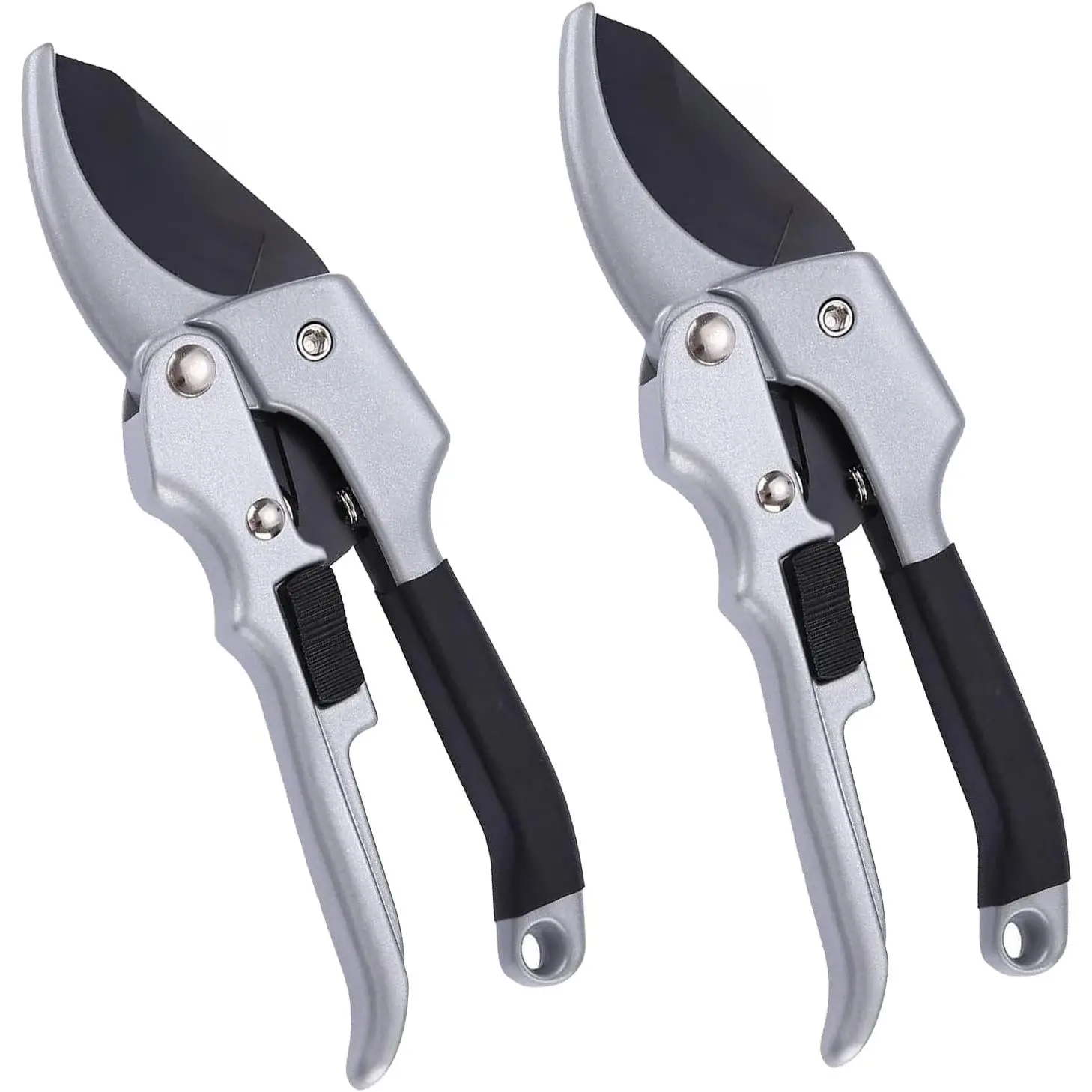 Japanese-Style Sharp Gardening Pruning Shears with German-Style Ratchet System, Built-In Spring - Tool for Arthritic Users, Trimming Flowers, Roses, Stems, Fruit Trees, Plant Trimming