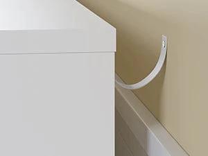 Sikaic Modern White Dresser with 4 Drawers Freestanding Wood Cupboard for Bedroom Living Room Hallway Storage Chest of Drawers with Metal Slide Rail Anti-tipping Belt