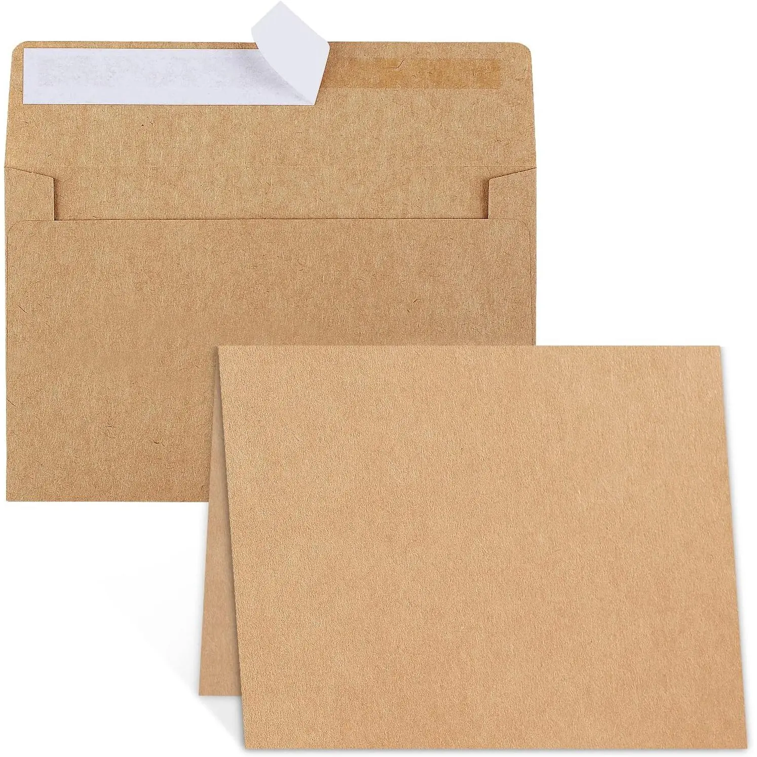 Blank Cards and Envelopes 4x6, 30 Pack Brown Invitation Cardstock with Envelopes, Thank you Blank Greeting Cards and Envelopes, for  Occasions DIY, Print custom (60 Pcs)