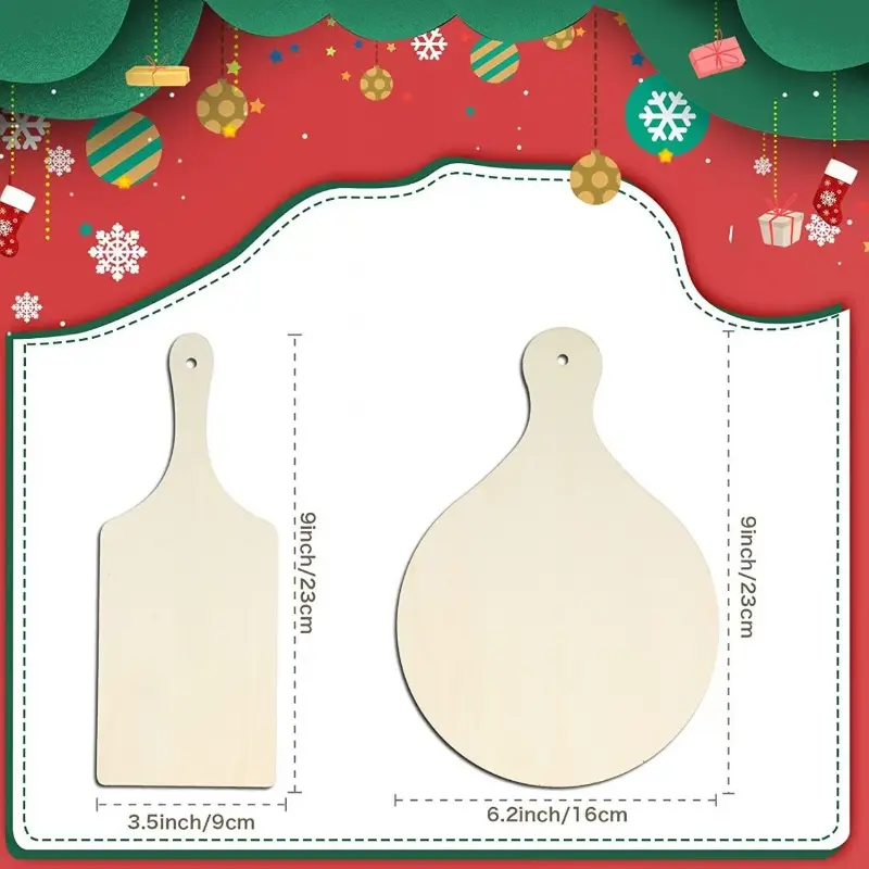 Best-selling DIY wooden small cutting board Christmas painting with handle home kitchen cooking mini cutting board