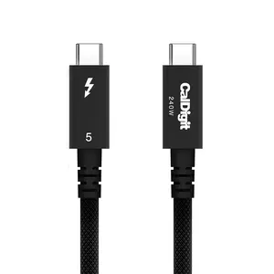 Thunderbolt 5 Pro Braided Cable - 120Gbps 240W Power Delivery, Compatible with Thunderbolt 3, 4, USB4 Type C, MacBook Pro, iMac, iPhone 17 Max, Black (0.5m/1.64ft)