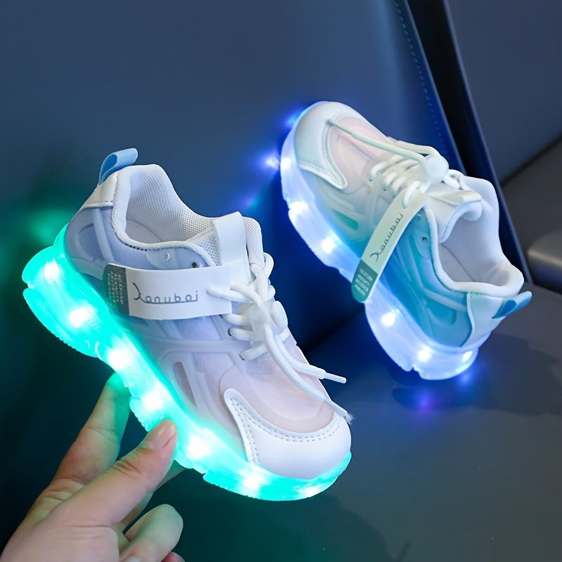 Casual Cool Rechargeable LED Sports Shoes Boys Shock Absorption Anti-Slip Running Training Luminous Sneakers