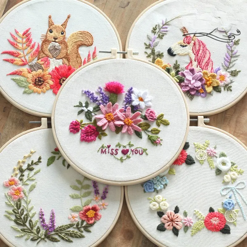 Original New Arrival European Embroidery Cross Stitch DIY Kit, Semi-finished Starter Set with Fabric, All Seasons Easy-to-Use Option for Beginners