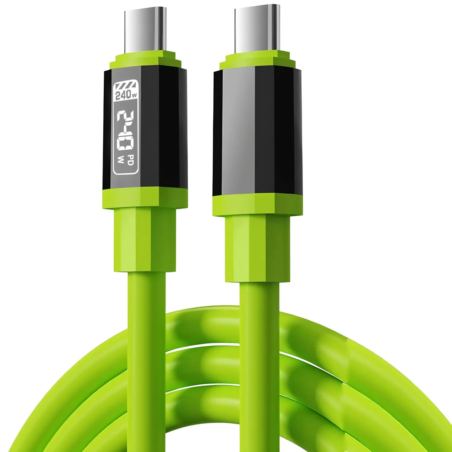 Pd240w Fast Charging Cable, High Power Output, USB-C to Type-C Interface, No Display, Laser Engraved 240w Charger, Quick Data Transfer Cable