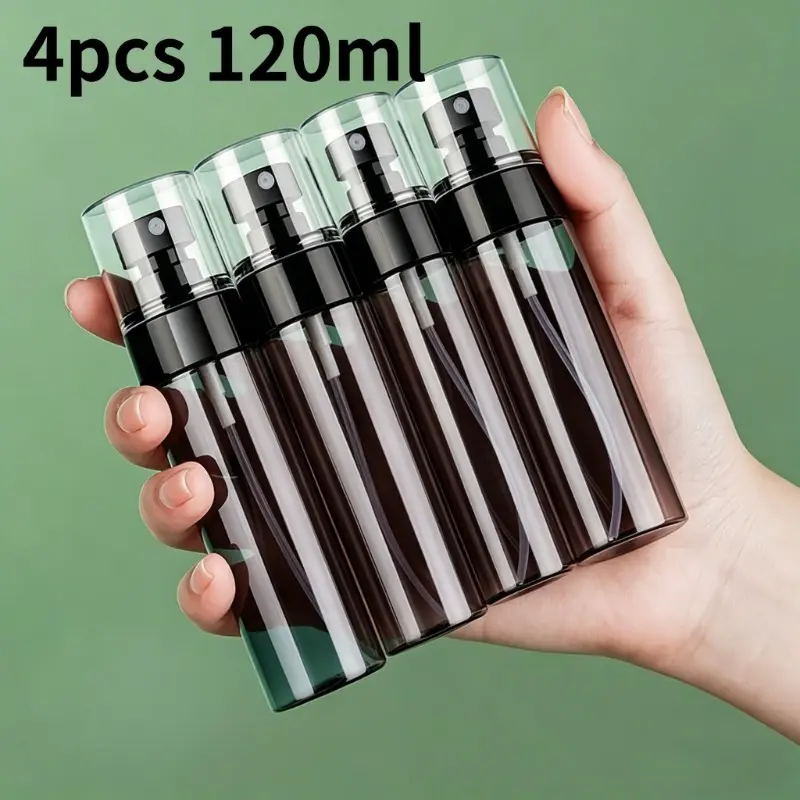 4pcs 120ML Leak-Proof Refillable Spray Bottle, 4oz Large Capacity, Plastic with Transparent Window, Ideal for Car, Home, Garden, Pet Disinfection