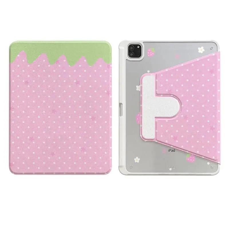 Ins Cute Pink Strawberry Tablet Case For iPad Pro 11 12.9 13 M2 M4 M3 M5 Shell 8.3 9.7 10.2 5/6/7/8/9/10/11th Air 4 5 6 7 Cover