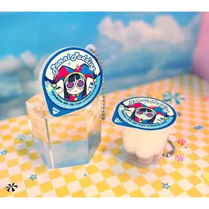 Pomni Pudding Cup The Amazing Digital Circus TADC Fidget Charm - Openable Squishy Jelly Toy Keychain