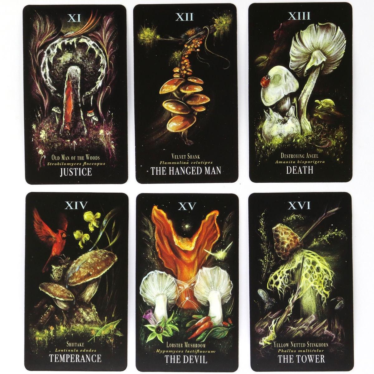 Midnight Magic Mushroom Tarot Cards, Perfect Halloween Christmas Thanksgiving Gift, 78-Card Deck for Divination & Fortune-Telling Games