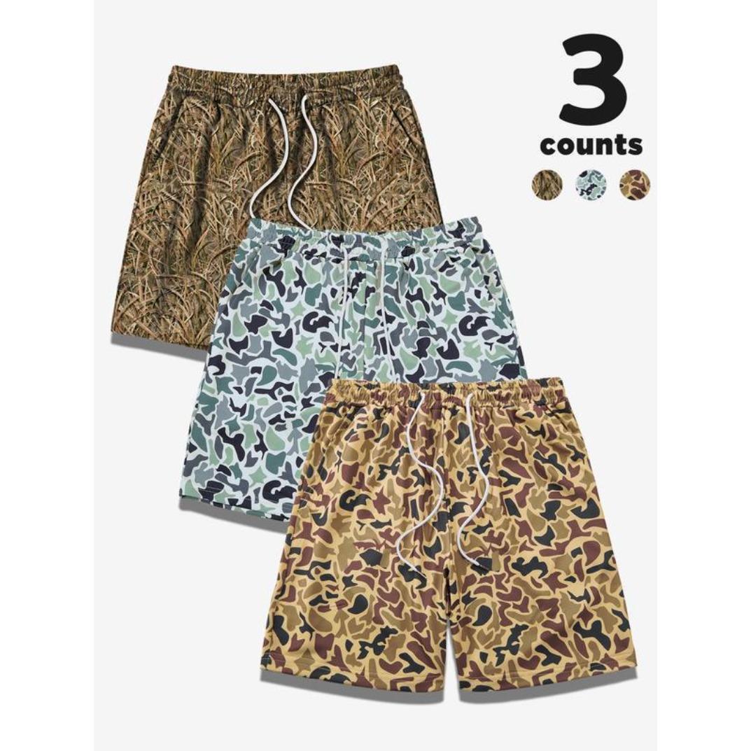 Camouflage Print Shorts Regular Fit Casual Street Style Shorts Lightweight Breathable Fabric Summer Daily Wear Unisex Fashion Trend Comfortable Outdoor Travel Beach Active Lifestyle