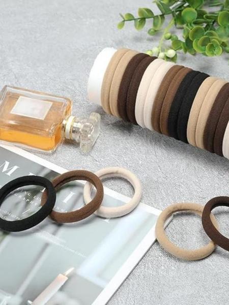 Buy 20 Get 30 Free Seamless Elastic Hair Ties Set, Hair Rubber Bands, Scrunchies, Durable Non-Damaging for Women Men Kids, Ideal for Sports Commuting Multiple Hairstyles