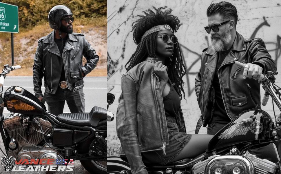 Mens Premium Cowhide Conceal Carry Insulated Liner Side Laces Classic MC Motorcycle Biker Black Leather Jacket